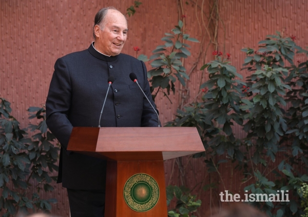 Mawlana Hazar Imam speaking at the inauguration of the CIME’s facility. Akbar Hakim  2017-12-15
